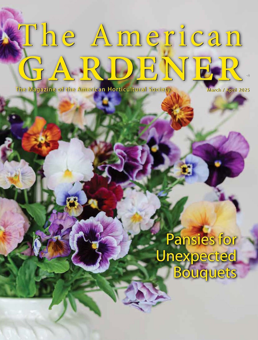 Cover of the March/April 2025 issue of the American Gardener magazine published by the American Horticultural Society