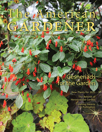 Cover of the January/February 2025 issue of American Gardener magazine, published by the American Horticultural Society.